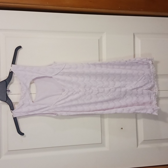 Free People string lace cut out lined mini tank dress - S - light purple - Picture 2 of 6